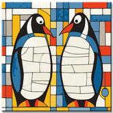 Penguins Mosaic Painting by Numbers